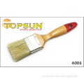 White Bristle Red Tail Varnished Paint Brush with Wooden Handle